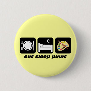 Badge Rond 5 Cm Mangez la peinture de sommeil