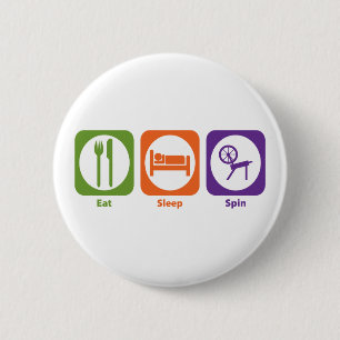 Badge Rond 5 Cm Mangez la rotation de sommeil