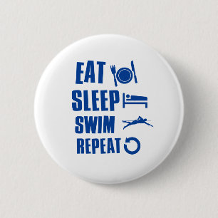 Badge Rond 5 Cm Mangez le bain de sommeil