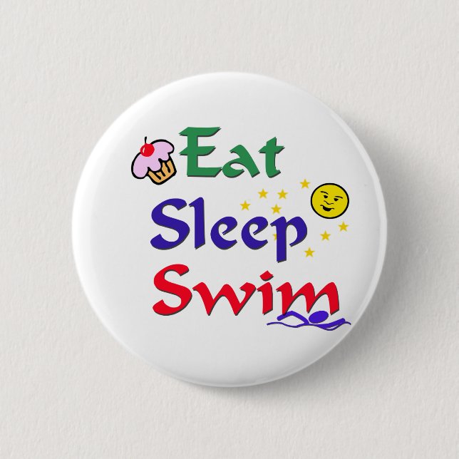 Badge Rond 5 Cm Mangez le bain de sommeil (Devant)