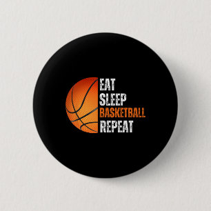 Badge Rond 5 Cm Mangez Le Basket-Ball Répétez Le Cadeau Pour Le Fa