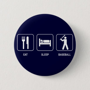 Badge Rond 5 Cm Mangez le bouton de base-ball de sommeil