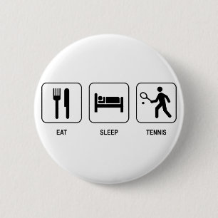 Badge Rond 5 Cm Mangez le bouton de tennis de sommeil