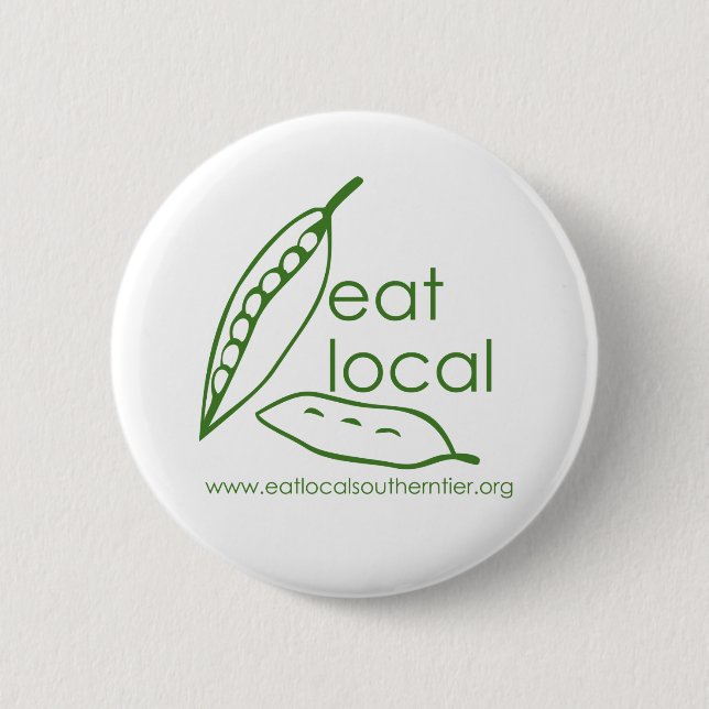 Badge Rond 5 Cm Mangez le bouton du sud local de rangée (Devant)