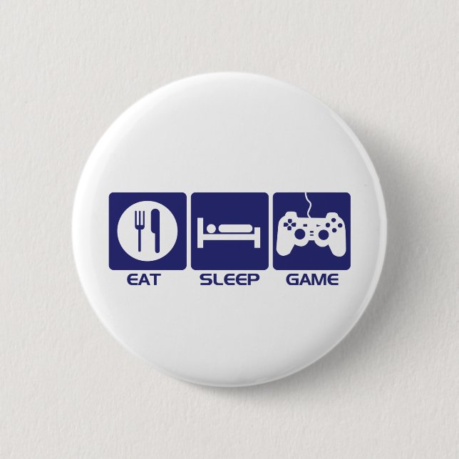 Badge Rond 5 Cm Mangez le jeu de sommeil (Devant)