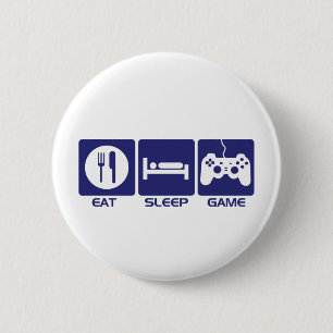 Badge Rond 5 Cm Mangez le jeu de sommeil