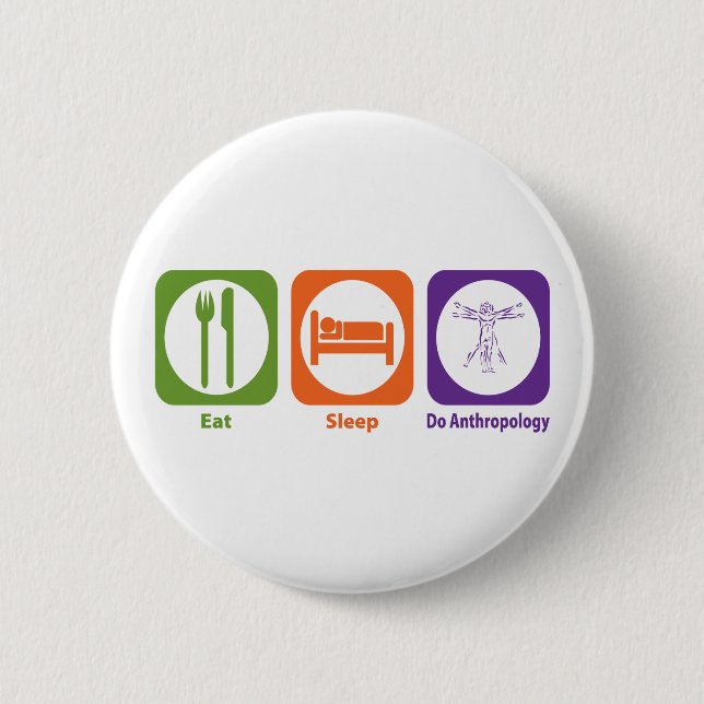 Badge Rond 5 Cm Mangez le sommeil font l'anthropologie (Devant)