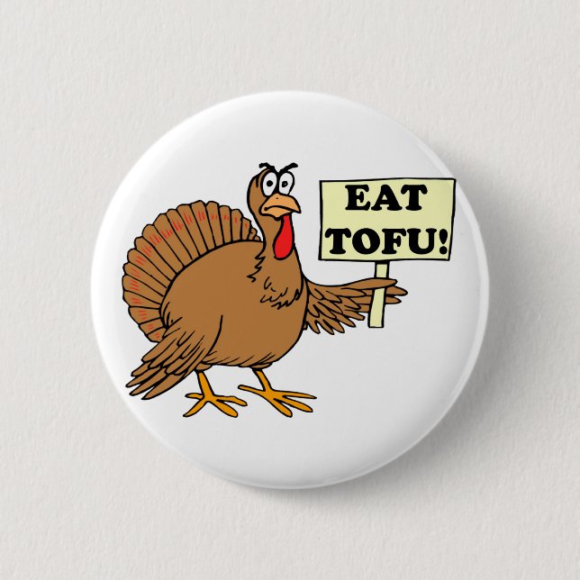 Badge Rond 5 Cm Mangez le tofu (Devant)