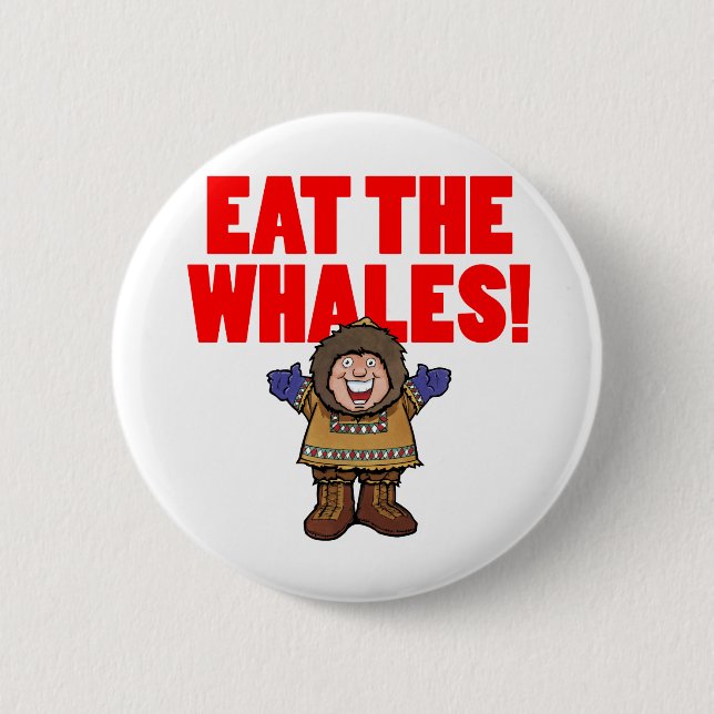 Badge Rond 5 Cm Mangez les baleines (Devant)