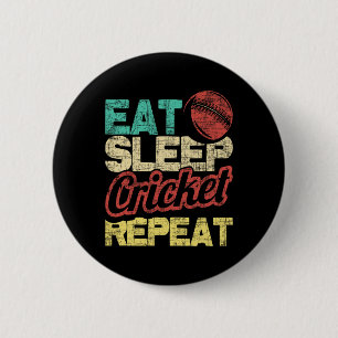 Badge Rond 5 Cm Mangez Sleep Cricket Repeat - Cricketer Tsman Tsma