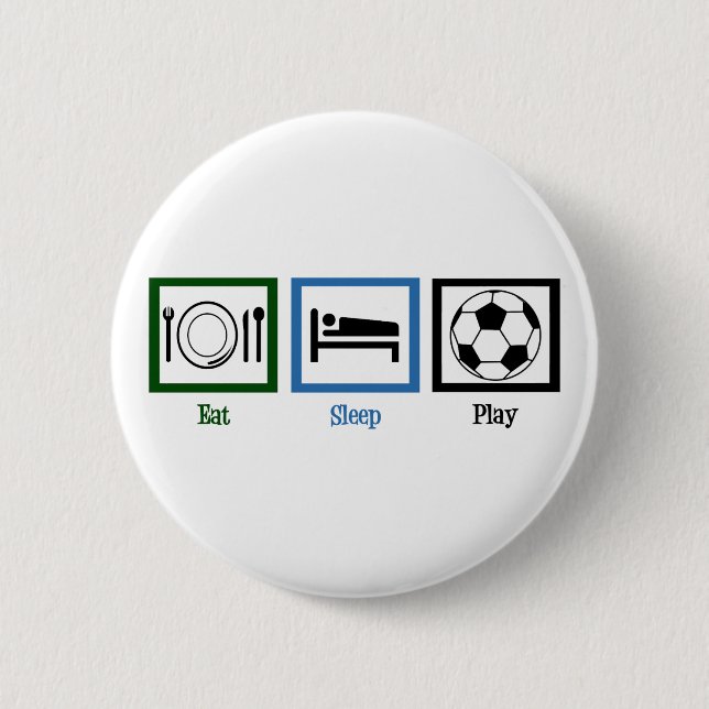 Badge Rond 5 Cm Mangez Sleep Jouer Soccer (Devant)