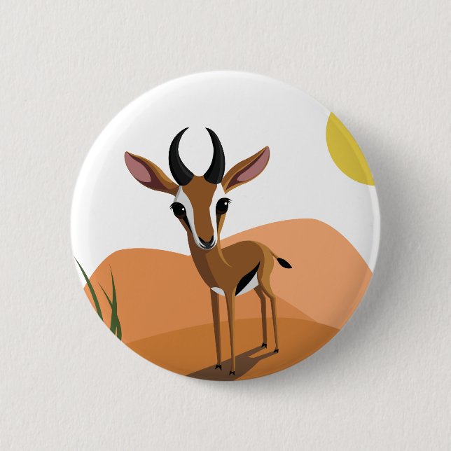 Badge Rond 5 Cm Mangue la gazelle (Devant)