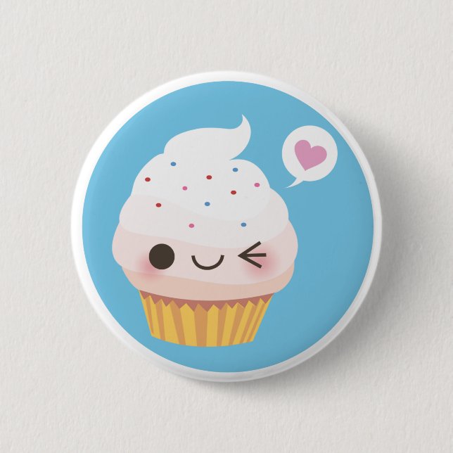 Badge Rond 5 Cm Manie de petit gâteau ! Vanille (Devant)