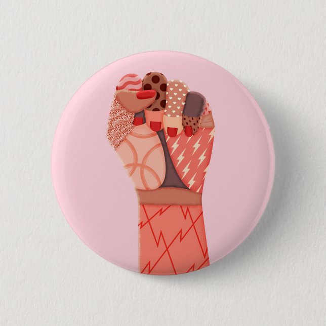 Badge Rond 5 Cm Manifestation de femmes d'art moderne (Devant)