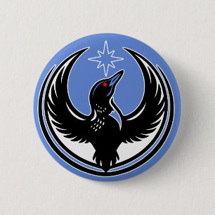 Badge Rond 5 Cm Manifestation de la Loon de l'oiseau du Minnesota
