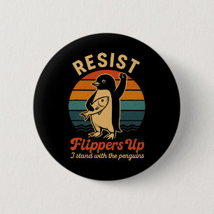 Badge Rond 5 Cm Manifestation de Pingouins Contre Tari
