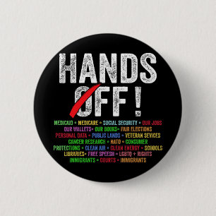 Badge Rond 5 Cm Manifestation De Sécurité Sociale Et Medicare Pro