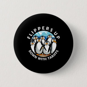 Badge Rond 5 Cm Manifestation des manchots, nageoires levées, cont