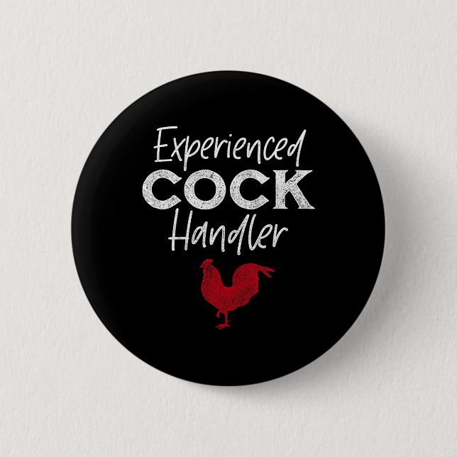 Badge Rond 5 Cm Manipulateur Expérimenté Amoureux de Coq Drôle  (Devant)