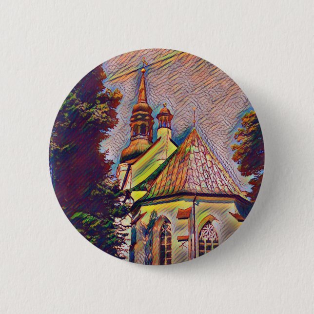 Badge Rond 5 Cm Manipulation artistique de photo de Steeples (Devant)