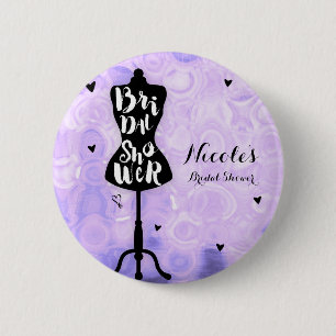 Badge Rond 5 Cm Mannequin Stand Vintage Rétro Fête des mariées vio