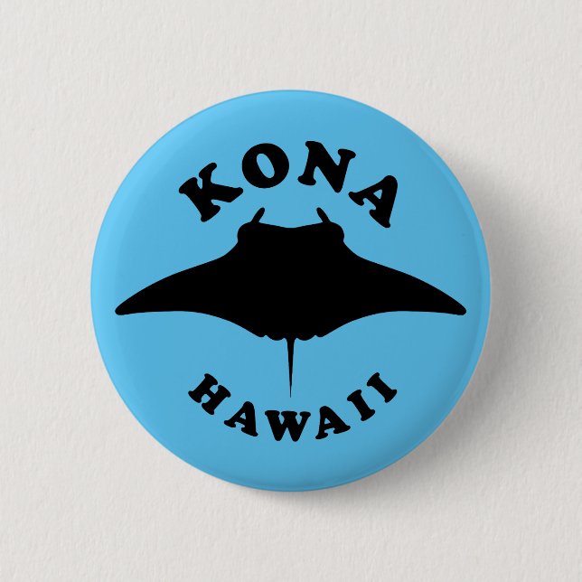 Badge Rond 5 Cm Manta Ray Plongée à Kona, Hawaii (Devant)