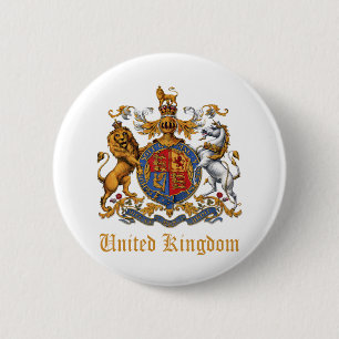 BADGE ROND 5 CM MANTEAU D'ARMES DU ROYAUME-UNI