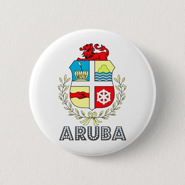 Badge Rond 5 Cm Manteau d'Aruba des bras (Devant)