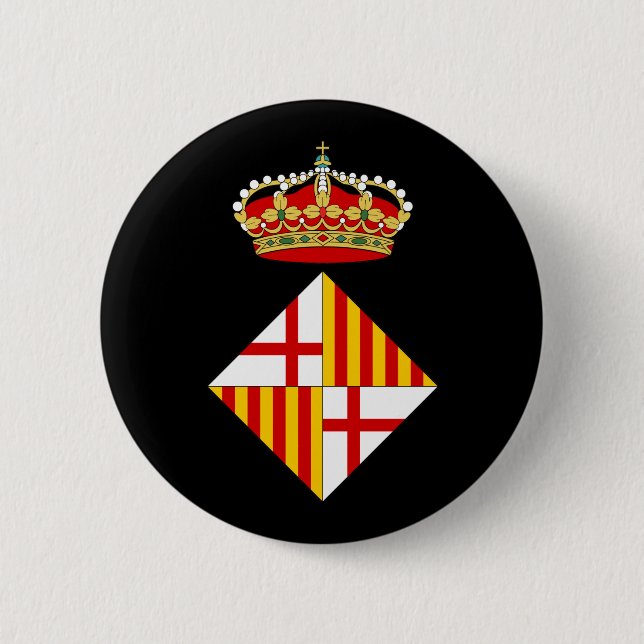 Badge Rond 5 Cm Manteau de Barcelone des bras (Devant)