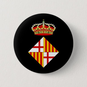 Badge Rond 5 Cm Manteau de Barcelone des bras