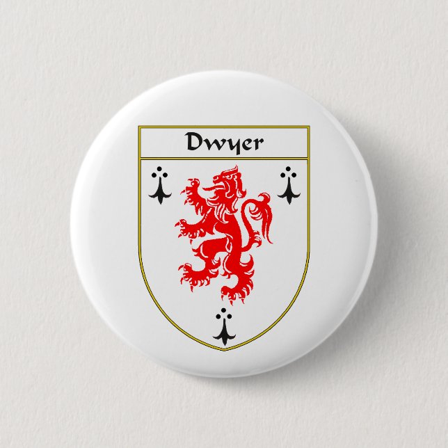 Badge Rond 5 Cm Manteau de Dwyer des bras/de crête de famille (Devant)