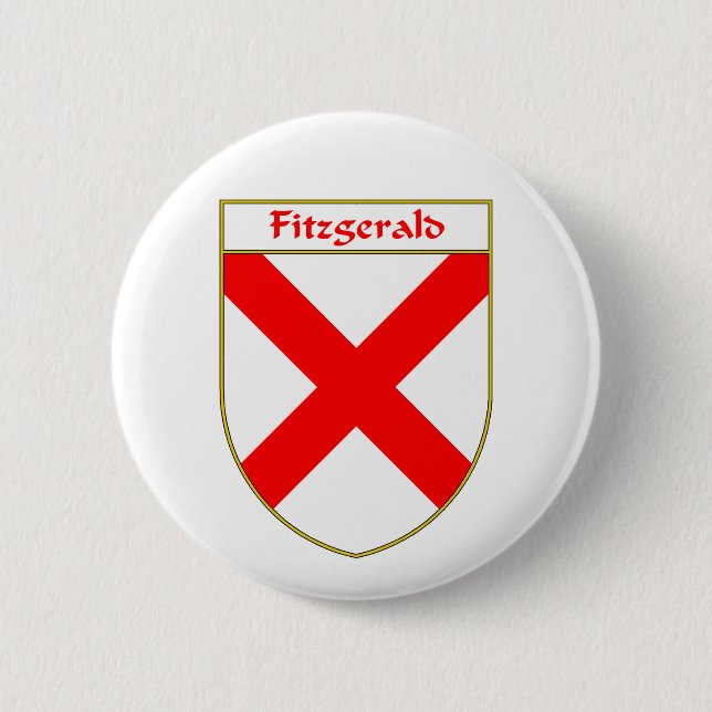 Badge Rond 5 Cm Manteau de Fitzgerald des bras/de crête de famille (Devant)