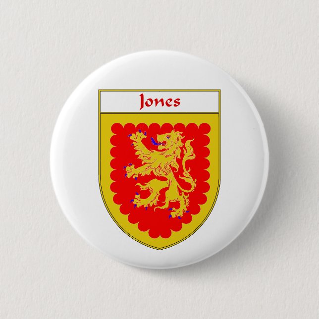 Badge Rond 5 Cm Manteau de Jones des bras/de la crête, de (Devant)