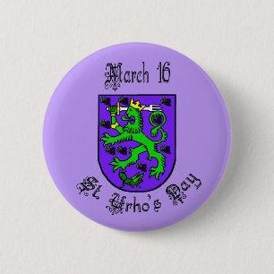 Badge Rond 5 Cm Manteau de jour de St Urho de bouton de pourpre de