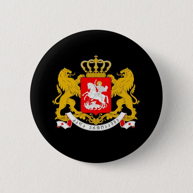 Badge Rond 5 Cm Manteau de la Géorgie des bras (Devant)