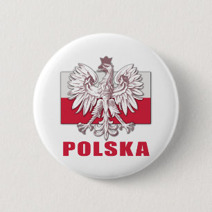 Badge Rond 5 Cm Manteau de la Pologne Polska des bras