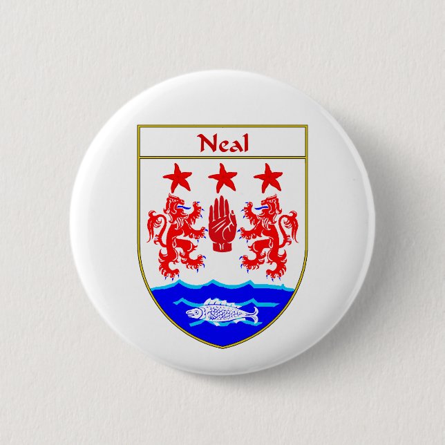 Badge Rond 5 Cm Manteau de Neal des bras/de crête de famille (Devant)