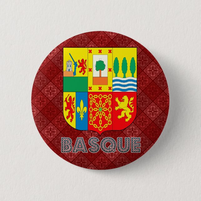 Badge Rond 5 Cm Manteau des bras Basque (Devant)