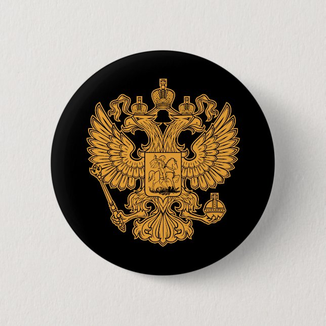 Badge Rond 5 Cm Manteau des bras russe de la Fédération de Russie (Devant)