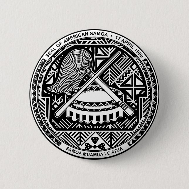 Badge Rond 5 Cm Manteau des Samoa américaines des bras (Devant)