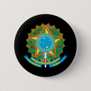 Badge Rond 5 Cm Manteau du Brésil des bras