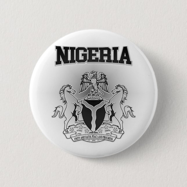 Badge Rond 5 Cm Manteau du Nigéria des bras (Devant)
