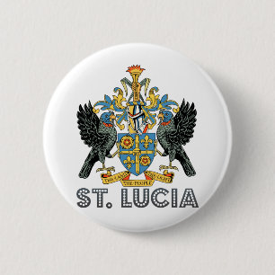 Badge Rond 5 Cm Manteau du St Lucia des bras de haute qualité