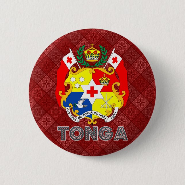 Badge Rond 5 Cm Manteau du Tonga des bras (Devant)