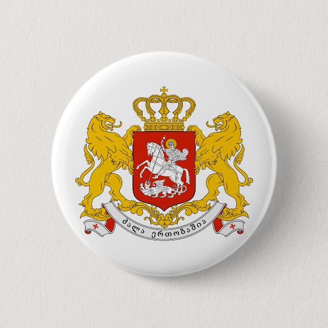 Badge Rond 5 Cm Manteau officiel de la Géorgie de symbole (Devant)