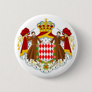 Badge Rond 5 Cm Manteau officiel du Monaco de symbole d'héraldique