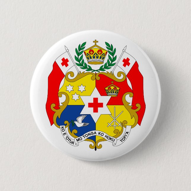 Badge Rond 5 Cm Manteau officiel du Tonga de symbole d'héraldique (Devant)
