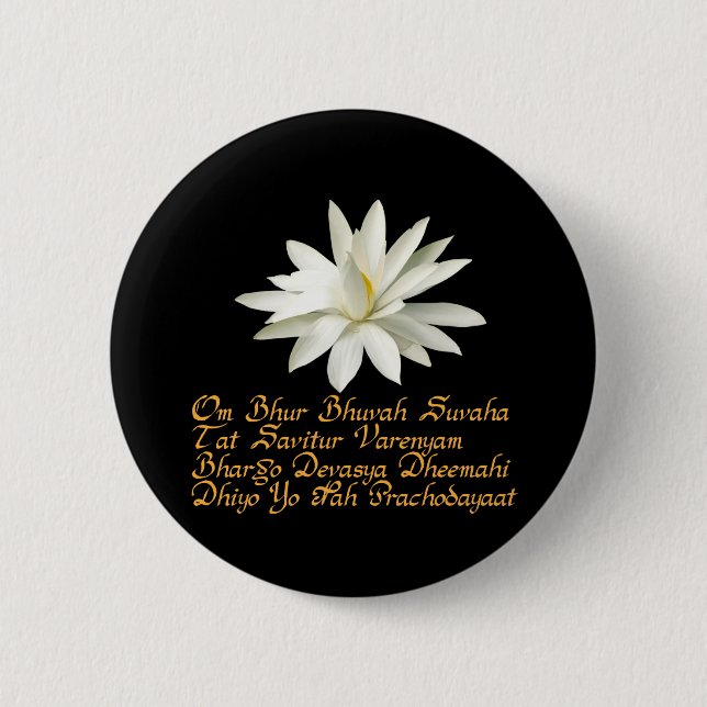Badge Rond 5 Cm Mantra de Gayatri (Devant)