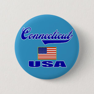 Badge Rond 5 Cm Manuscrit du Connecticut