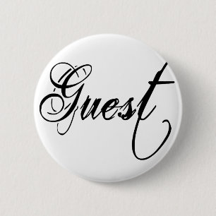 Badge Rond 5 Cm Manuscrit grunge de Naughy - noir d'invité